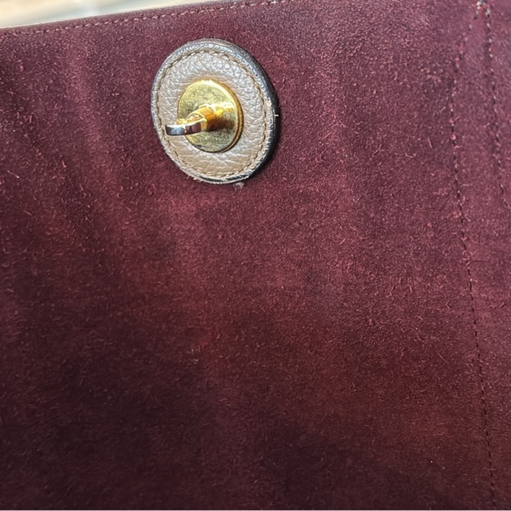 Mulberry Olive Green/Gray Leather Tote with Gold Hardware - Picture 11 of 13